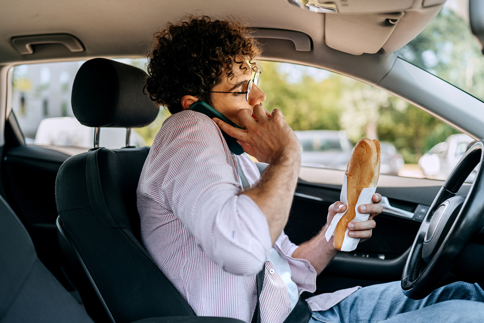 Driver texting while behind the wheel